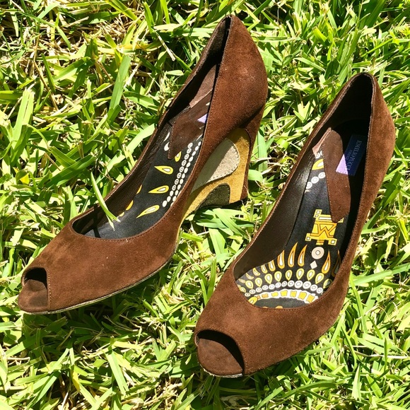 Emilio Pucci suede colorblock wedges - Picture 2 of 7